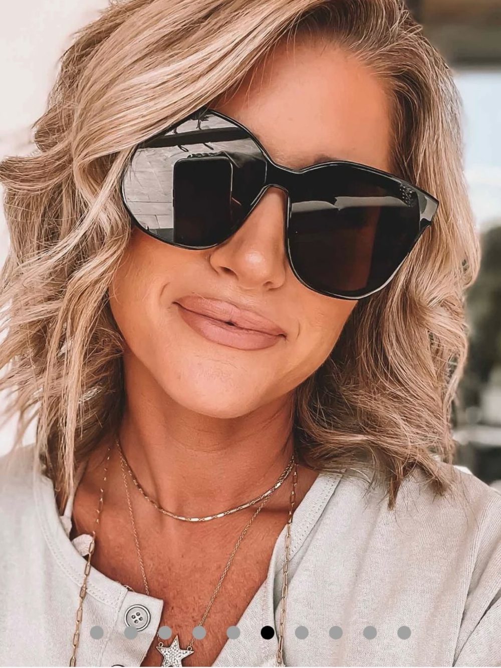 Black Oversized Cat-Eye Sunglasses - Diff Gia